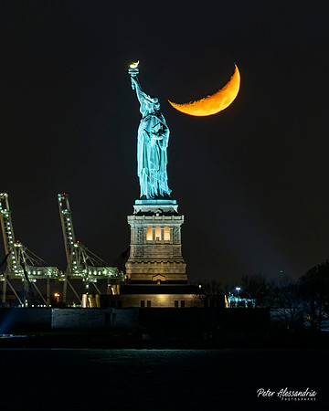 Statue of Liberty Crescent Moon