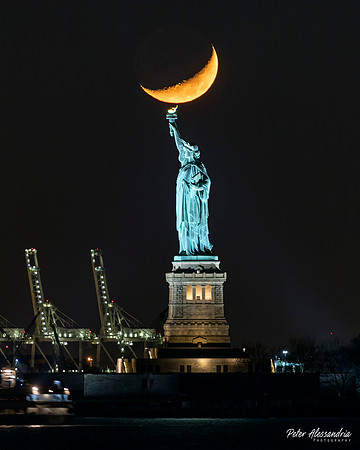 Statue of Liberty Crescent Moon