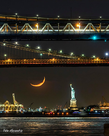 Statue of Liberty Crescent Moon