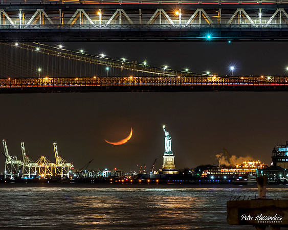 Statue of Liberty Crescent Moon