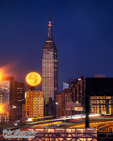 Empire State Building Super Moon