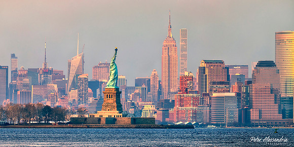 Statue of Liberty + Empire State Building