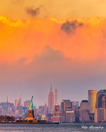 Statue of Liberty + Empire State Building