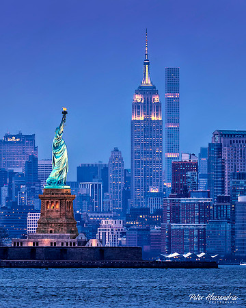Statue of Liberty + Empire State Building