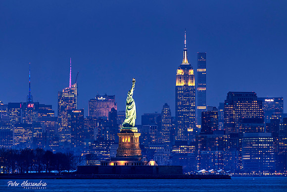 Statue of Liberty + Empire State Building