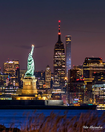 Statue of Liberty + Empire State Building
