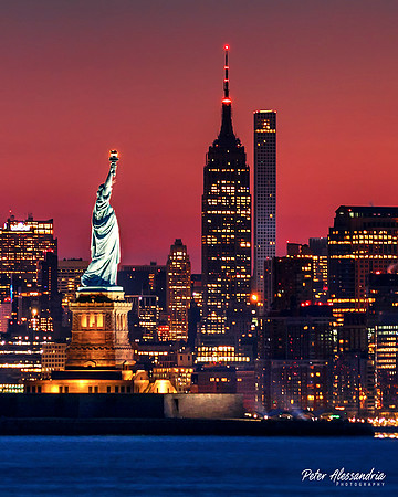 Statue of Liberty + Empire State Building