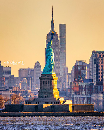 Statue of Liberty + Empire State Building