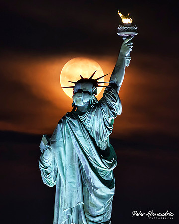 Statue of Liberty Full Moon
