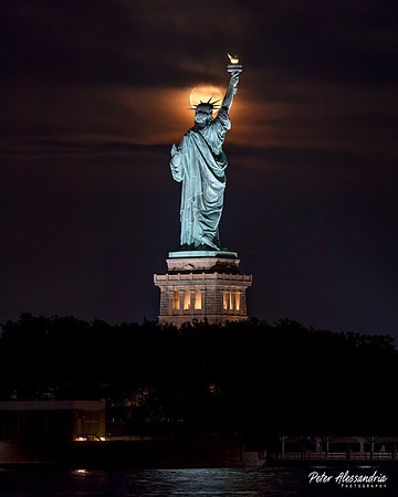 Statue of Liberty Full Moon