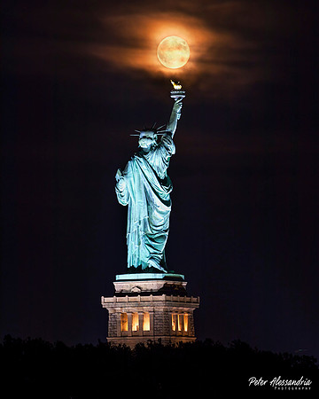 Statue of Liberty Full Moon