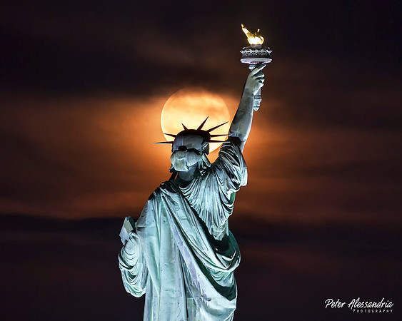 Statue of Liberty Full Moon