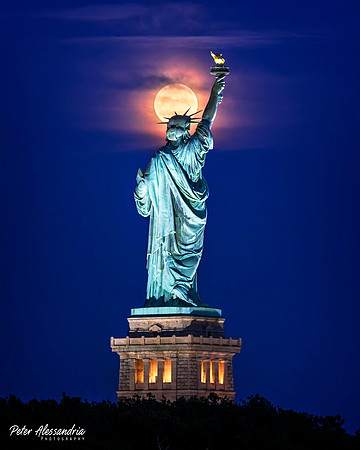 Statue of Liberty Full Moon