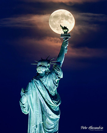 Statue of Liberty Full Moon