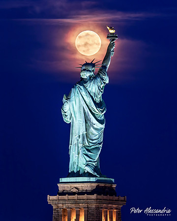 Statue of Liberty Full Moon