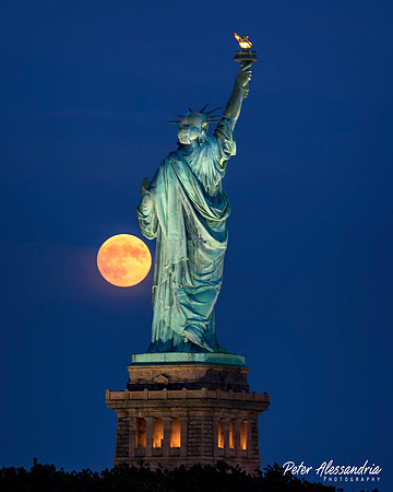 Statue of Liberty Full Moon