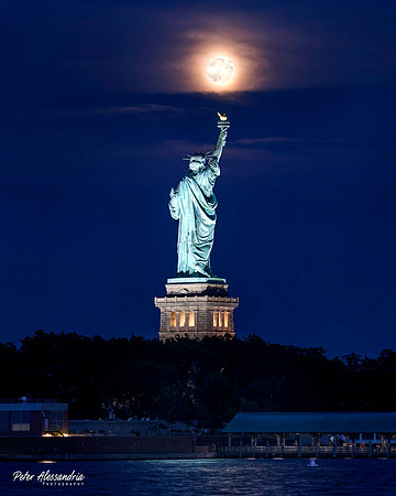 Statue of Liberty Full Moon