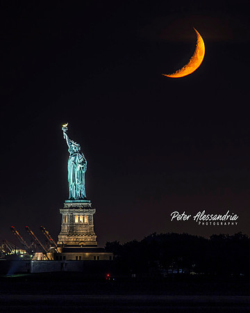 Statue of Liberty Crescent Moon