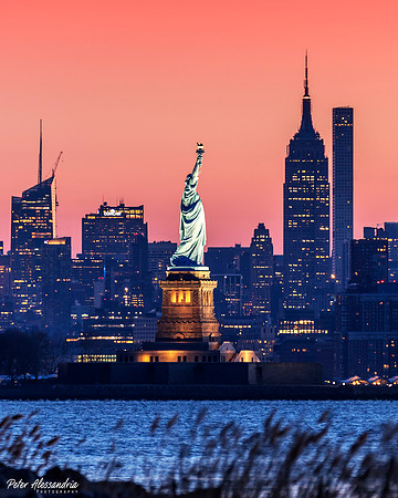 Statue of Liberty + Empire State Building