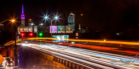 Night Time Car Trails New York City