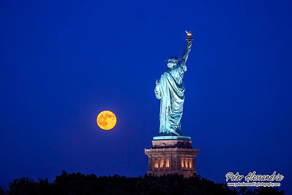 Statue of Liberty Blue Moon