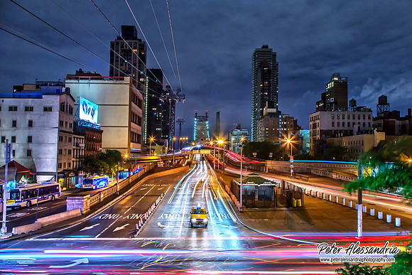 Night Time Car Trails New York City