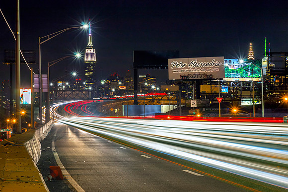 Night Time Car Trails New York City