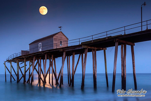 Super Moon ocean pier