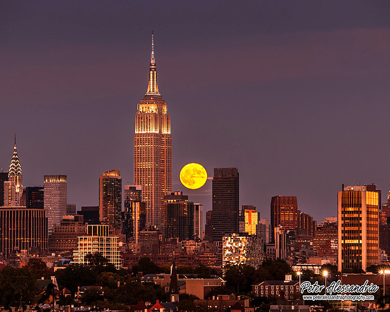 Empire State Building Super Moon
