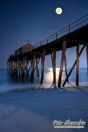 Super Moon ocean pier