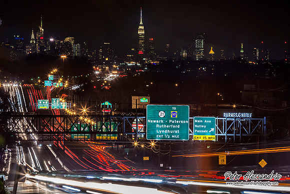 Night Time Car Trails New York City