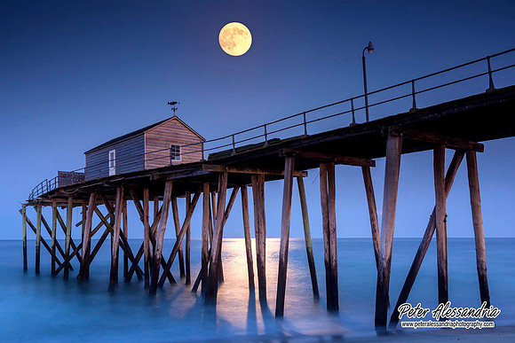 Super Moon ocean pier