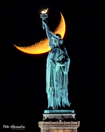 Statue of Liberty Crescent Moon