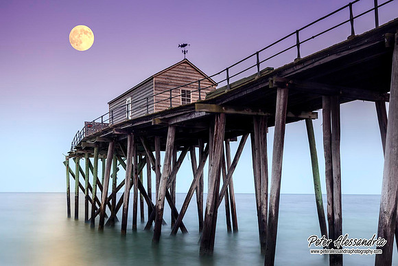 Super Moon ocean pier