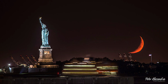 Statue of Liberty Crescent Moon