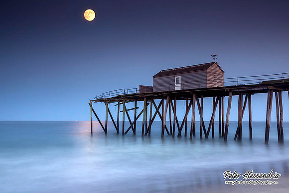 Super Moon ocean pier