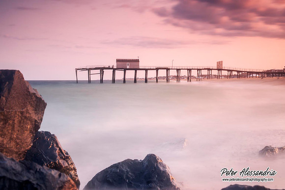 Super Moon ocean pier